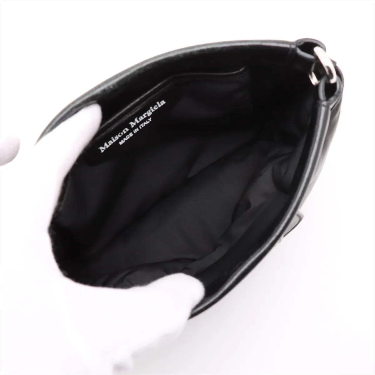 Maison Margiela Glam Slam Leather Chain Shoulder Bag Black