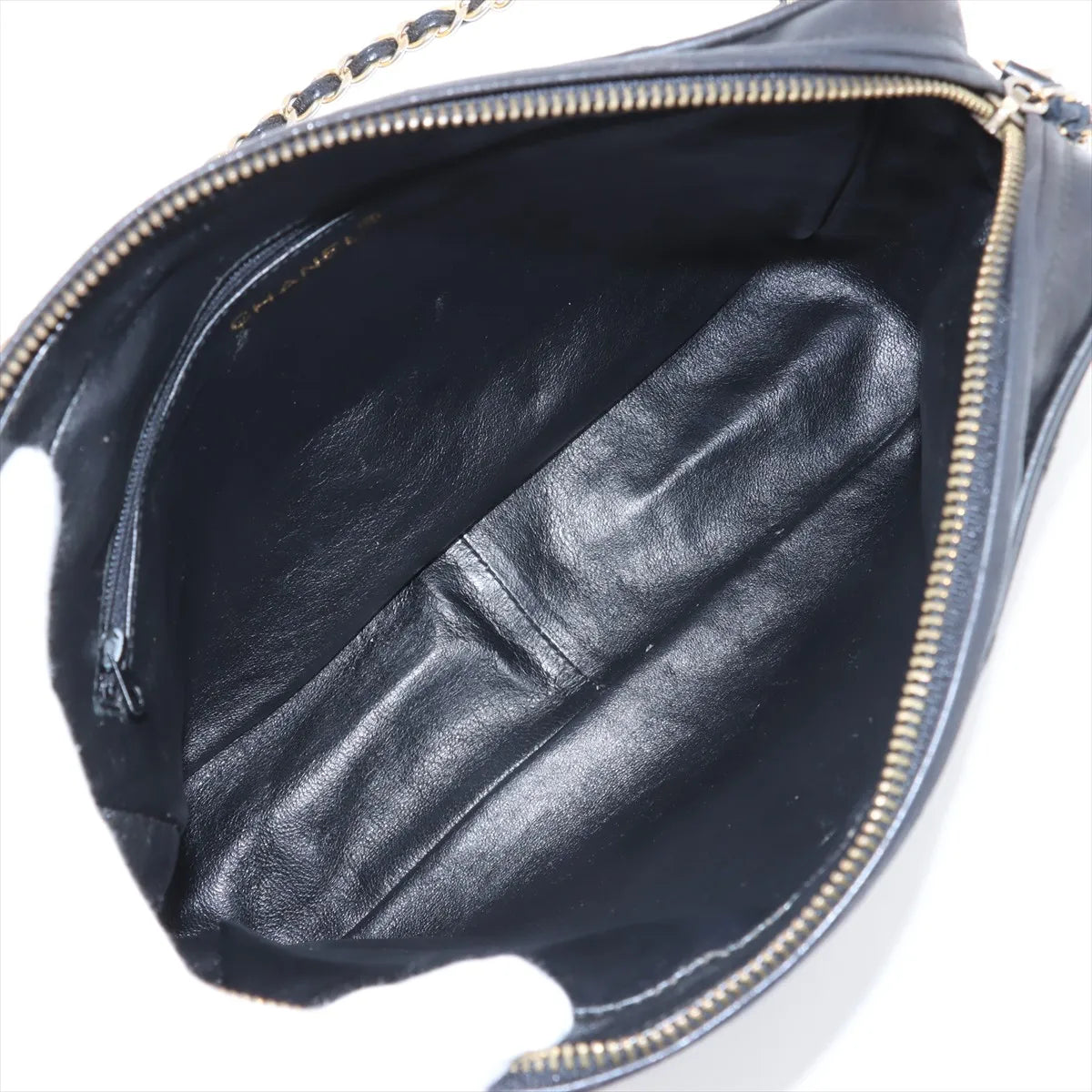 Chanel CC Logo Matelasse Lambskin Chain Shoulder Bag Black