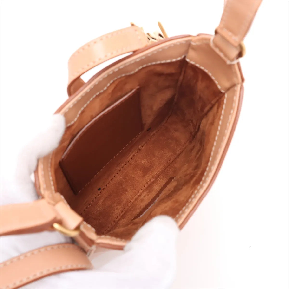 Saint Laurent Paris Mini Le 5 A 7 Vertical Leather Shoulder Bag Brown
