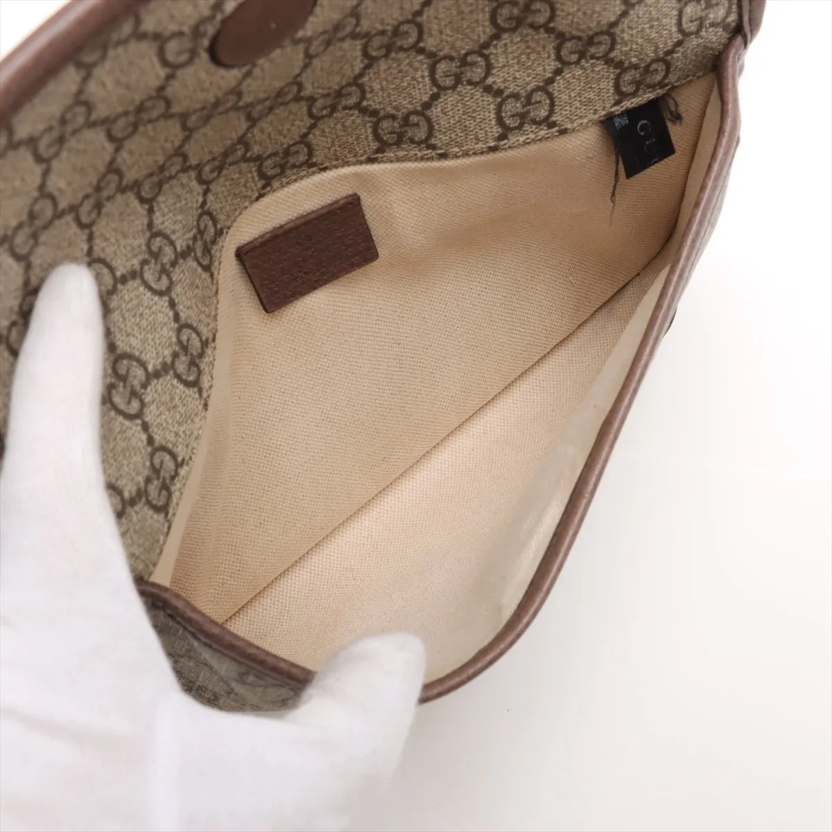 Gucci GG Supreme Leather Waist Bag Beige