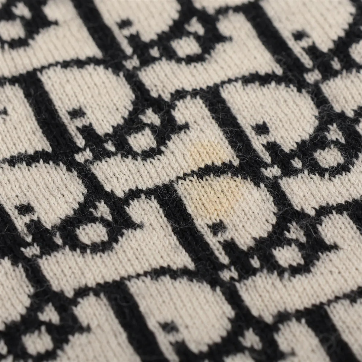 Christian Dior Trotter Wool Scarf White x Black