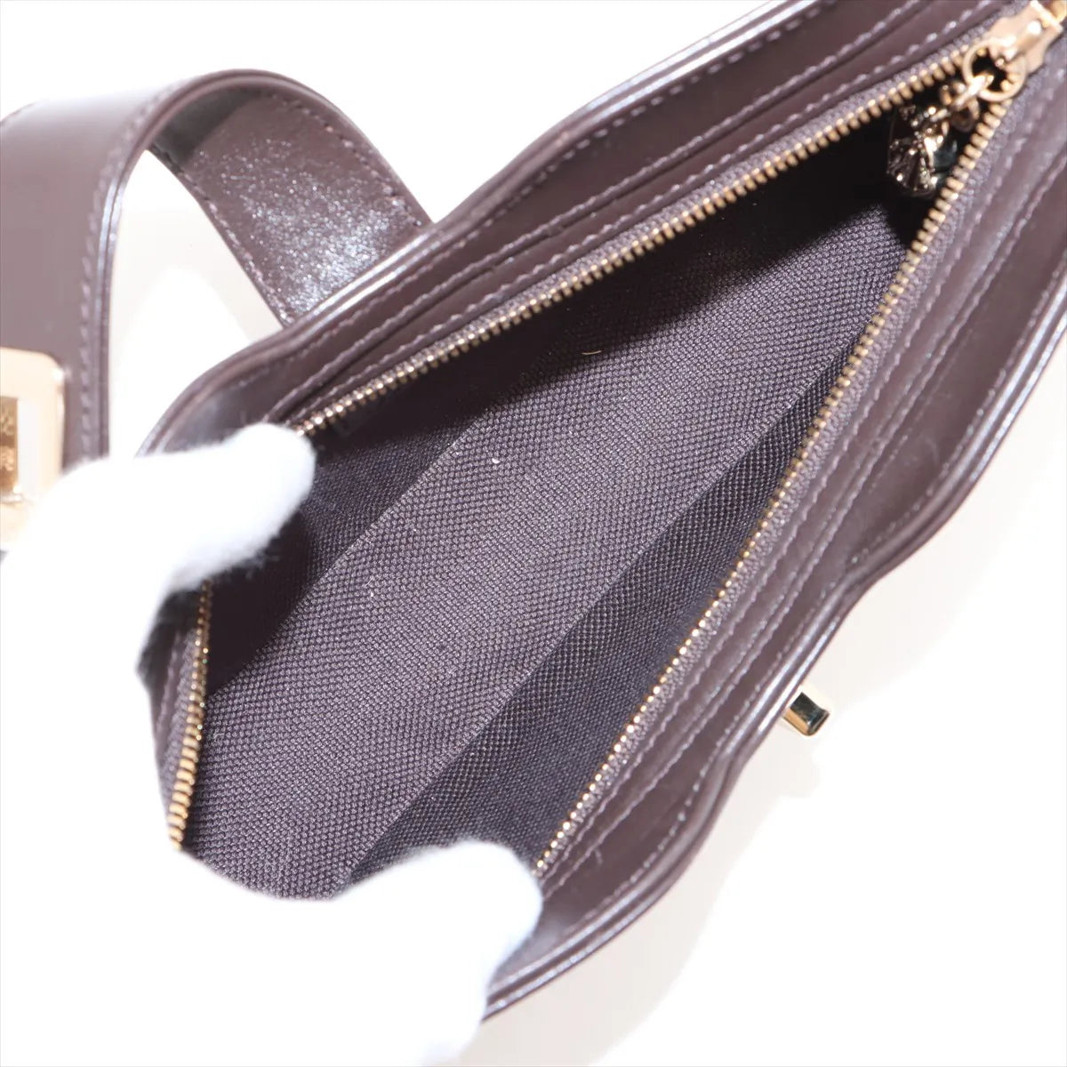 Gucci GG Supreme Moonside Canvas Leather Shoulder Bag Beige×Brown