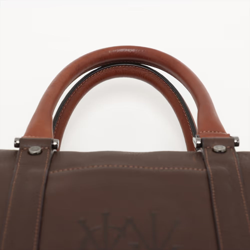 Cocomister Leather Two-Way Boston Bag Brown