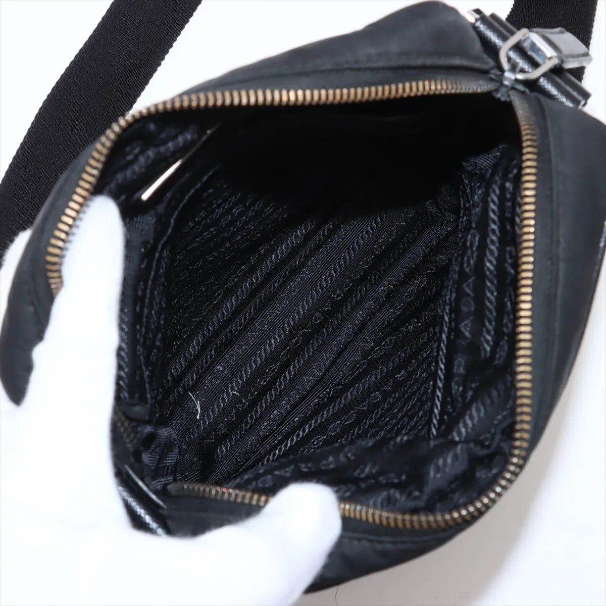 Prada Tessuto Nylon Messenger Bag Black