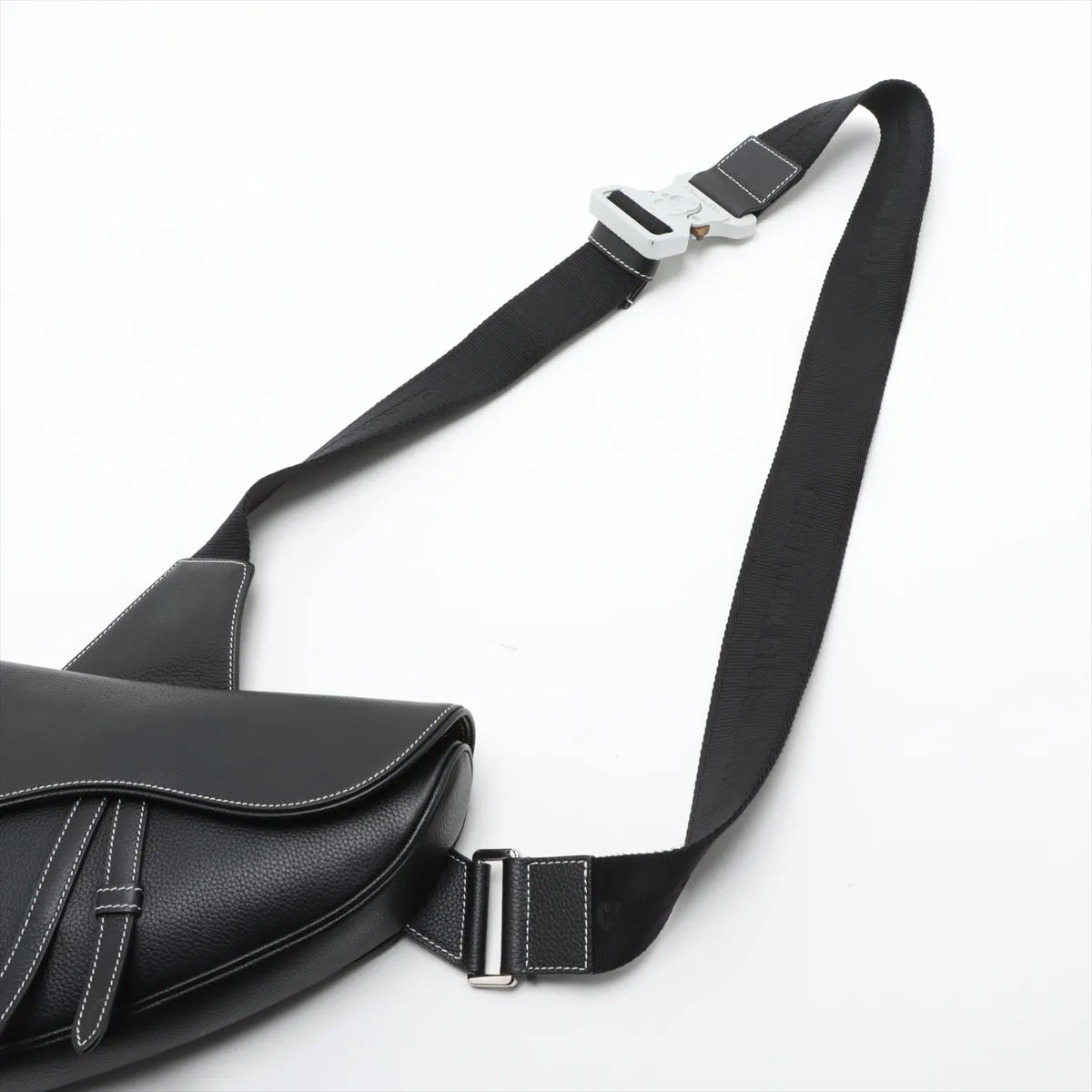 Christian Dior Leather Sling Saddle Bag Black