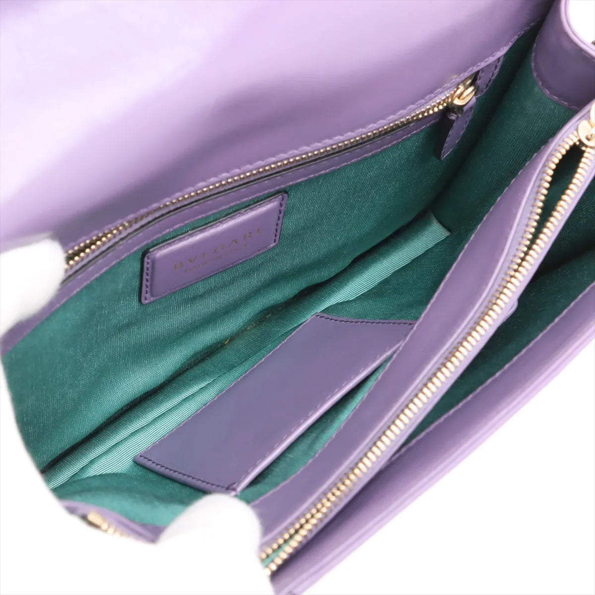 Bvlgari Serpenti Forever Leather Chain Shoulder Bag Purple