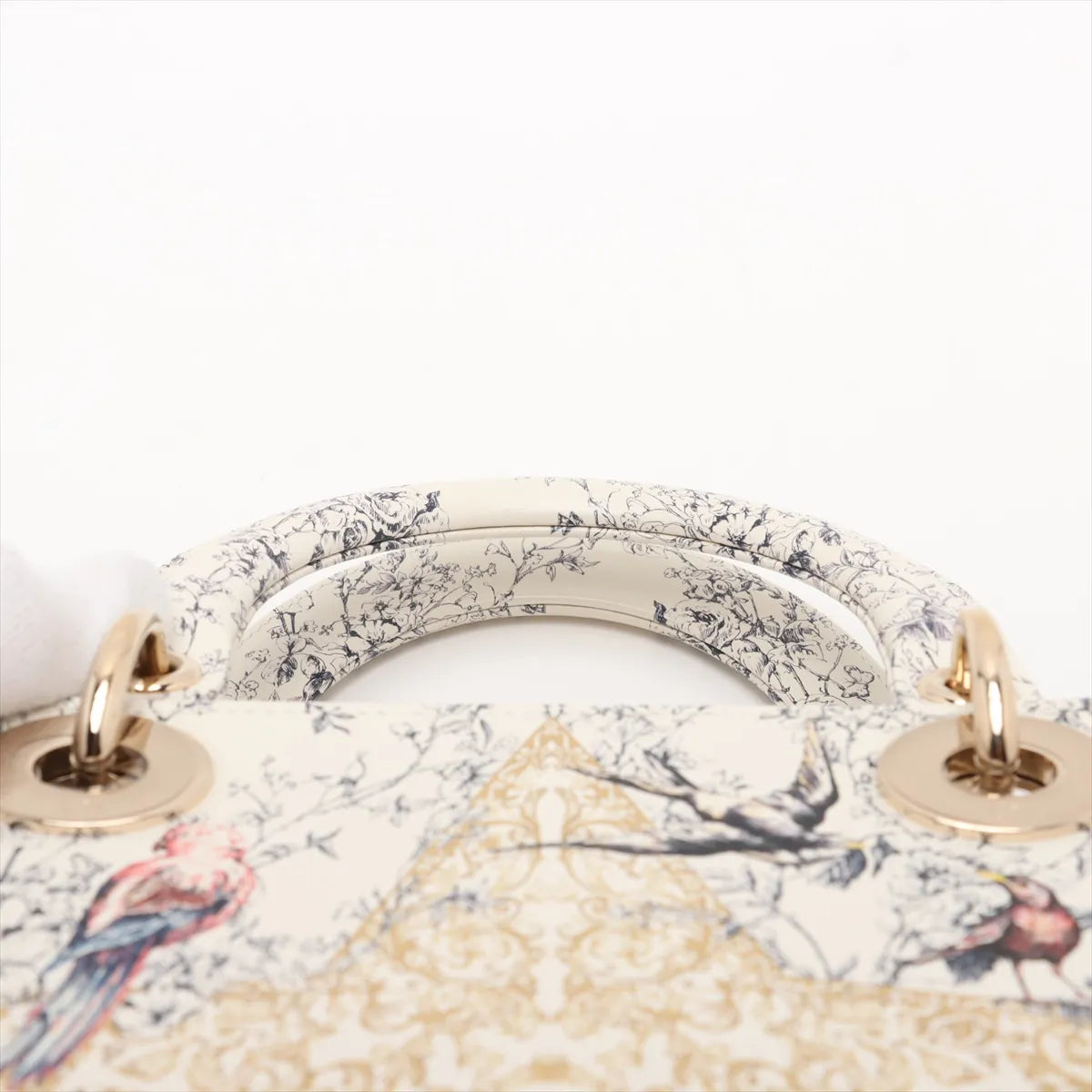 Christian Dior Lady Dior Floral Two-Way Handbag White