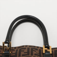 Load image into Gallery viewer, Fendi Zucca Canvas Leather Handbag Brown Vintage