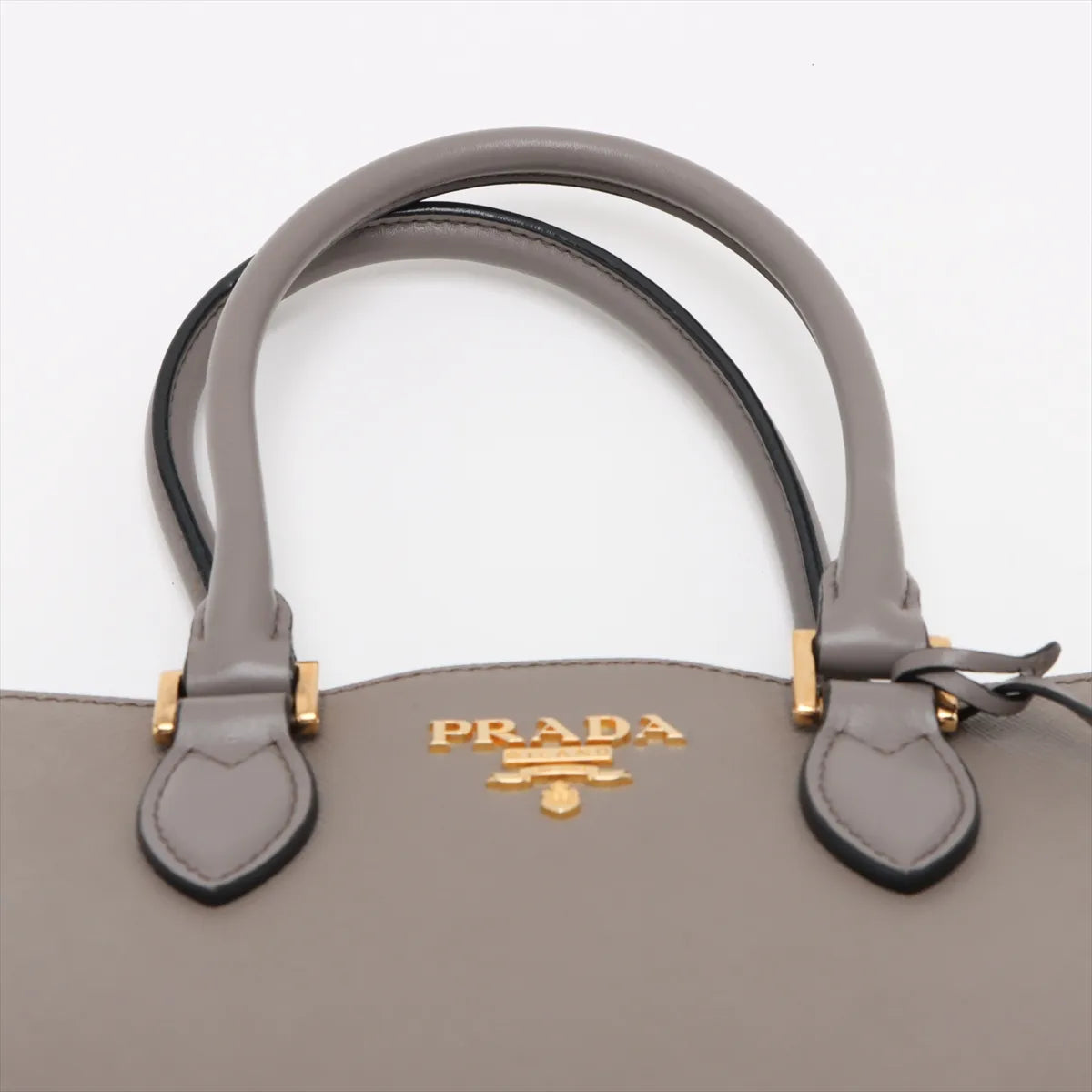Prada Saffiano Soft Leather Two-Way Handbag Greige