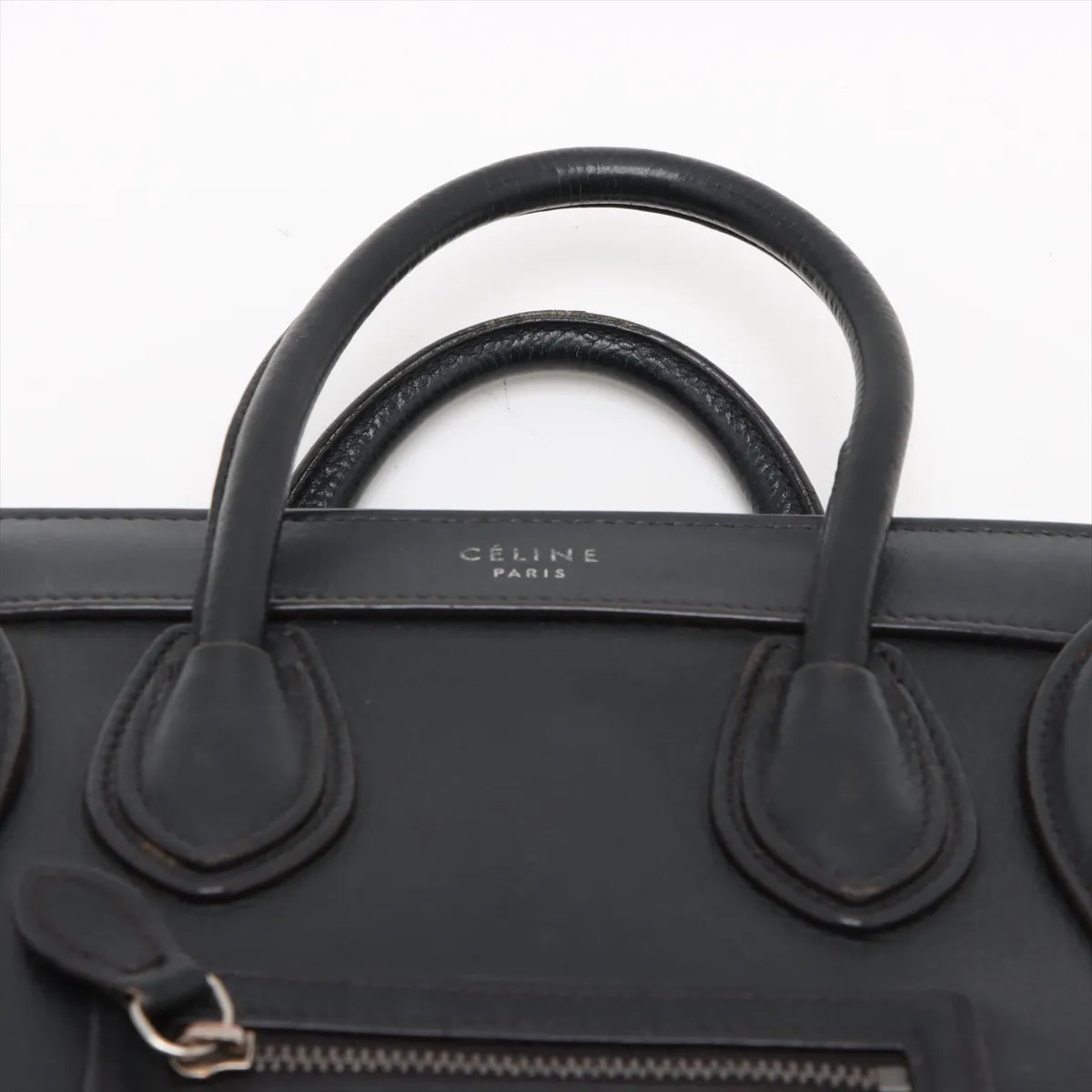 Celine Luggage Nano Shopper Leather Two-Way Handbag Black