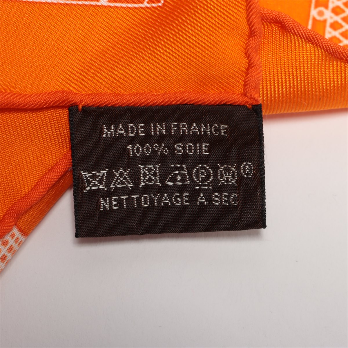 Hermes Sellier Serie Silk Scarf  Orange