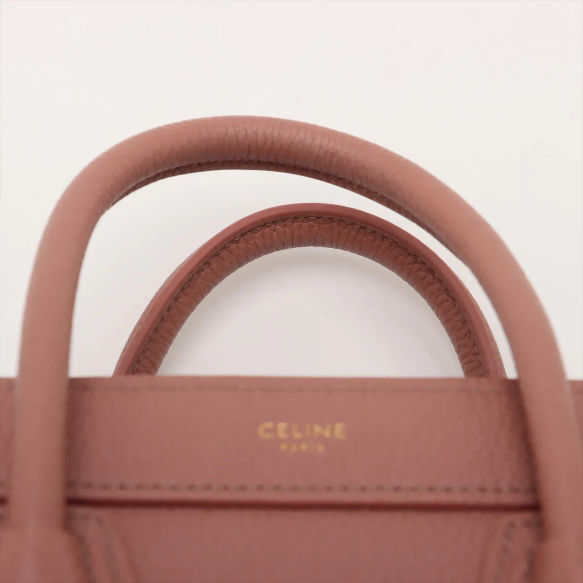 Top Celine Luggage Nano Shopper Leather Two-Way Handbag Brownish Pink