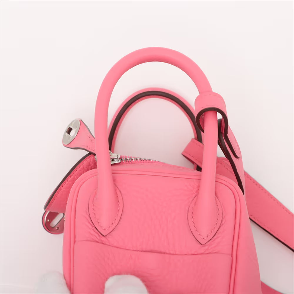 Hermès Lindy Mini 20 Taurillon Clemence Rose Azalee