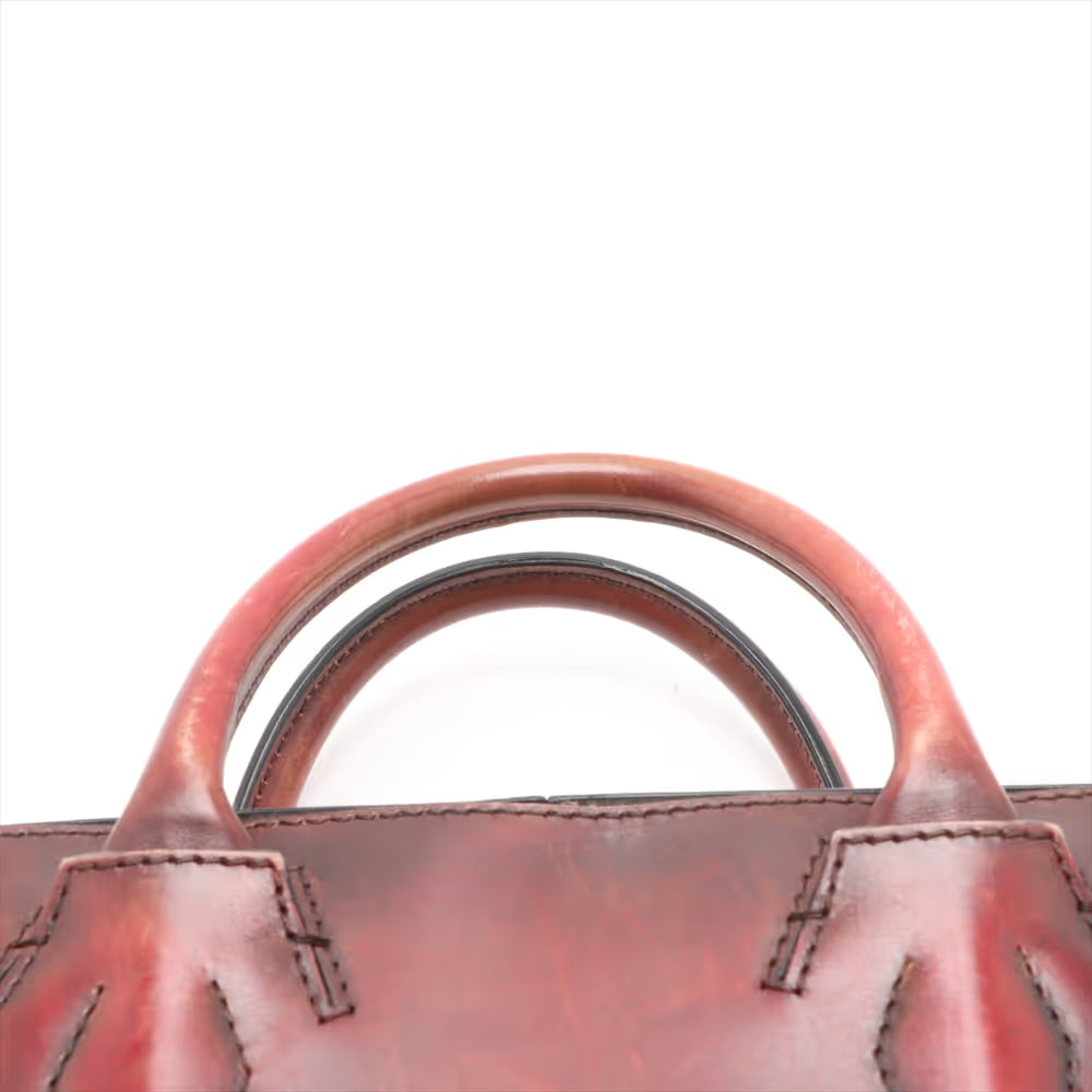 Berluti Calligraphy Profile Leather Hand bag Brown