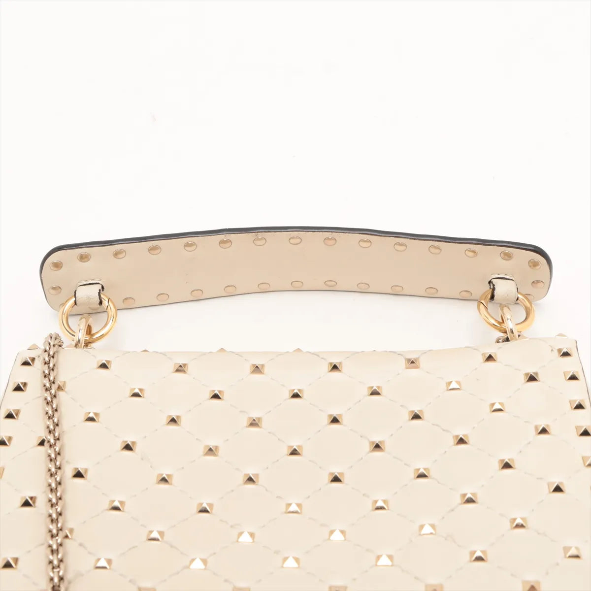Valentino Garavani Matelasse Rockstud Leather Two-Way Chain Shoulder Bag Beige