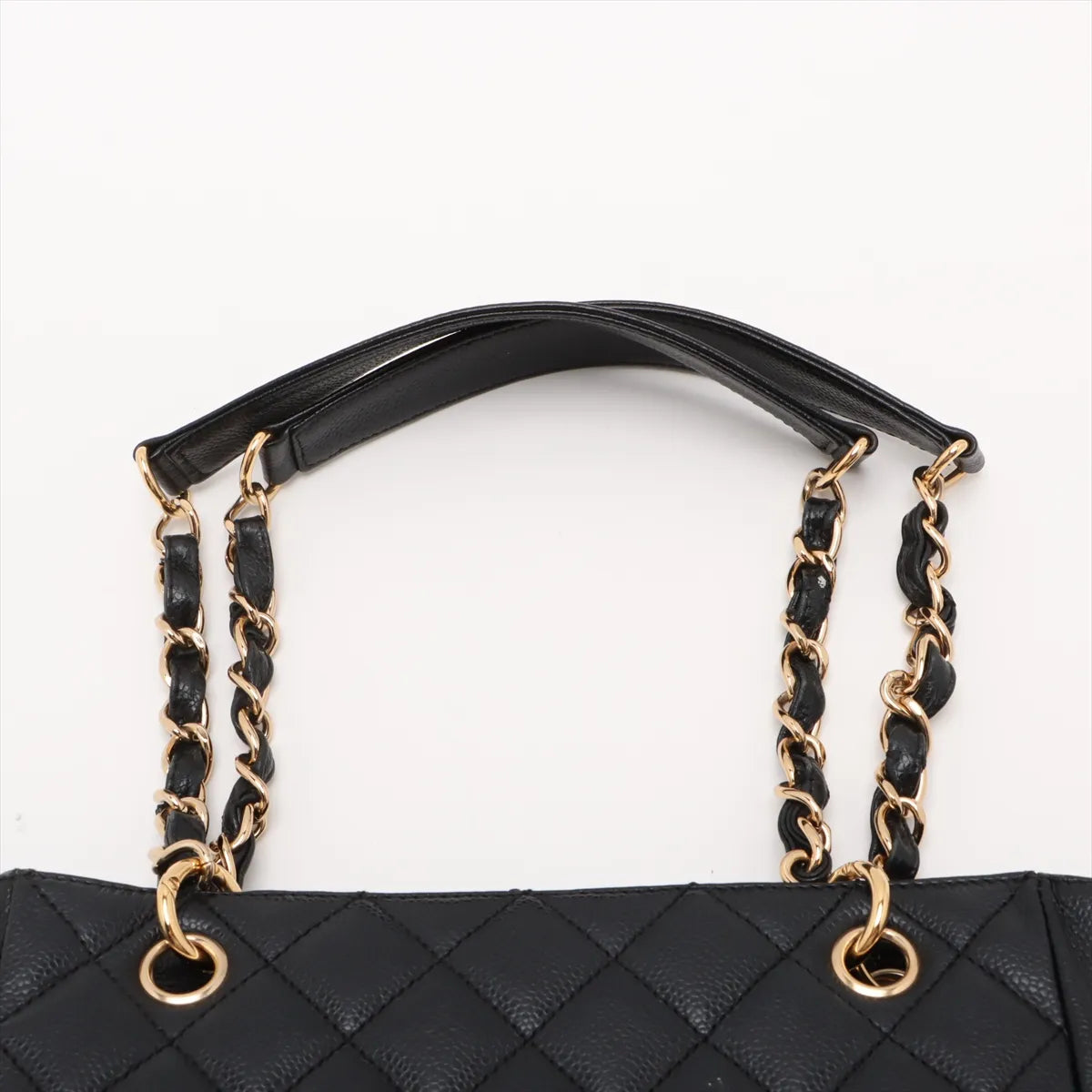 Chanel PST Caviar Skin Chain Tote Bag Black