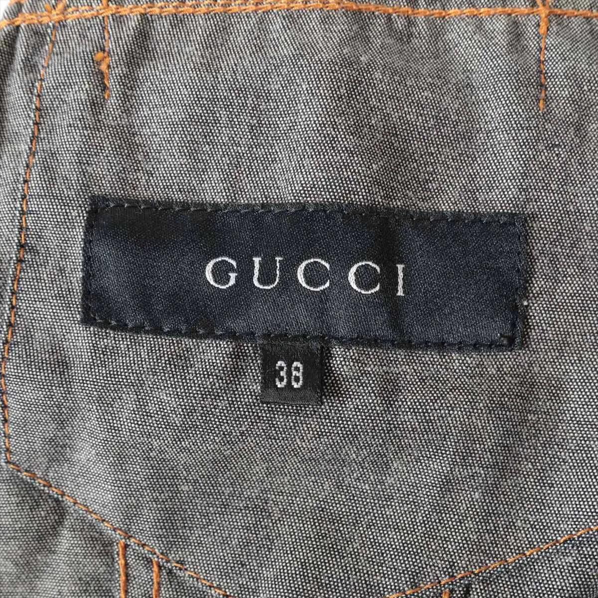 Gucci Cotton Denim Jacket Navy Blue