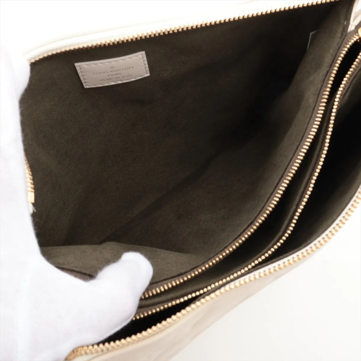 Louis Vuitton Monogram Embossed Coussin PM White