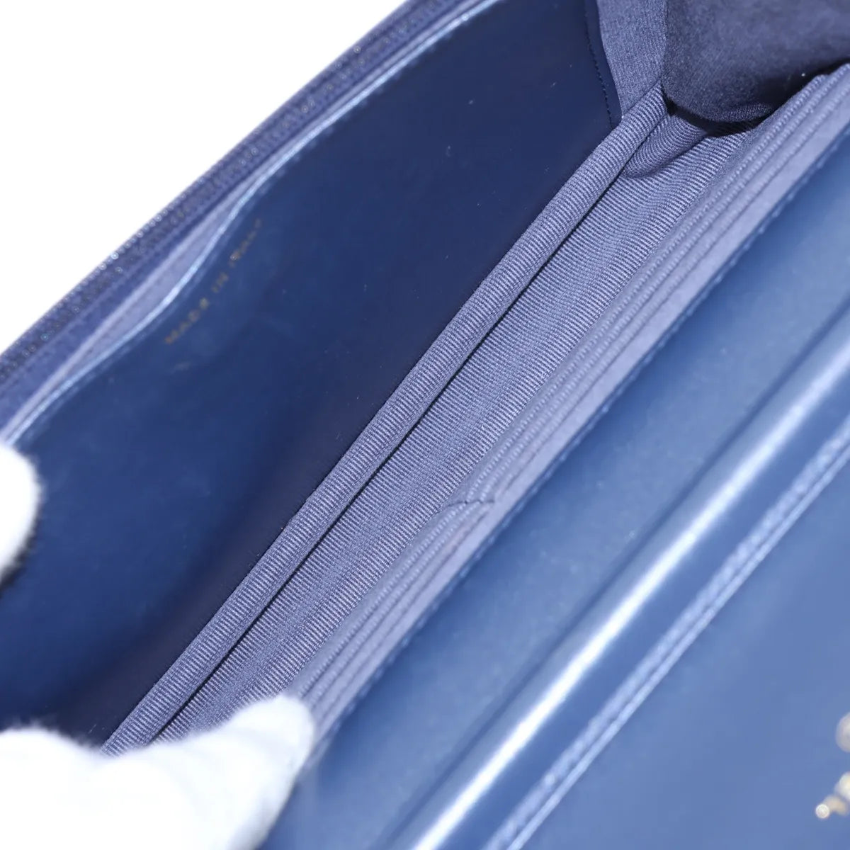 Chanel CC Logo Matelasse Denim Wallet on Chain Blue