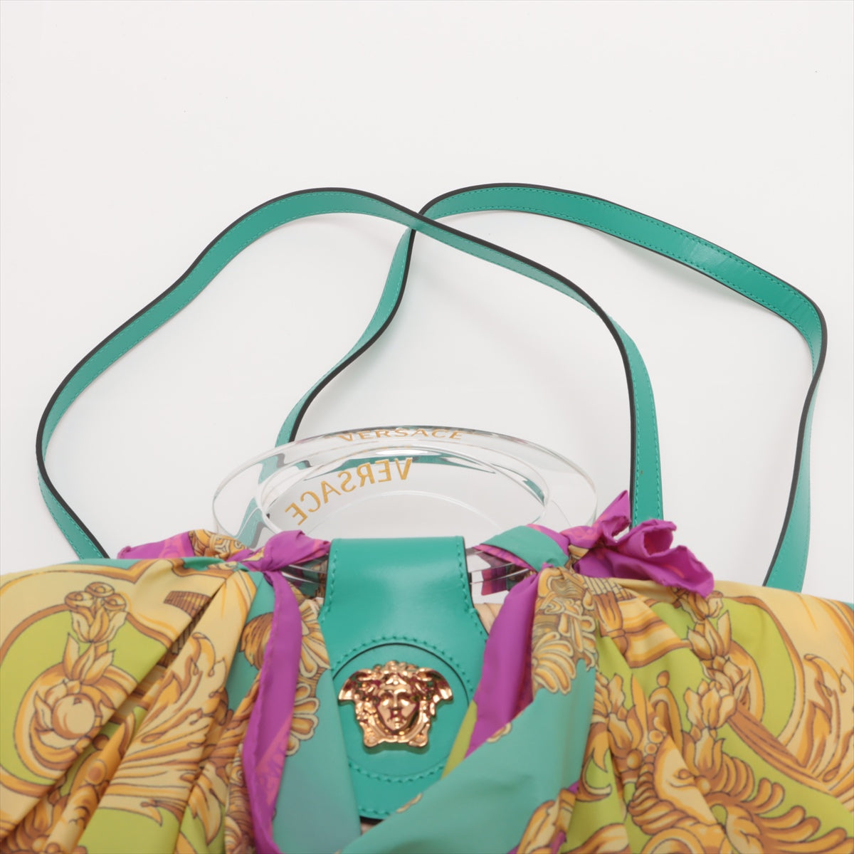 Versace La Medusa Basket Raffia Two-Way Handbag Multicolor