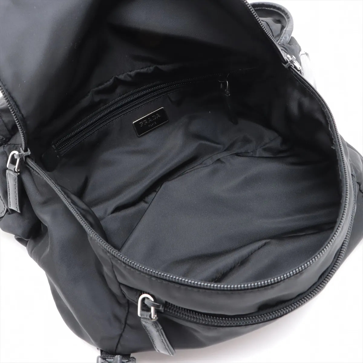 Prada Tessuto Nylon Leather Sling Bag Black