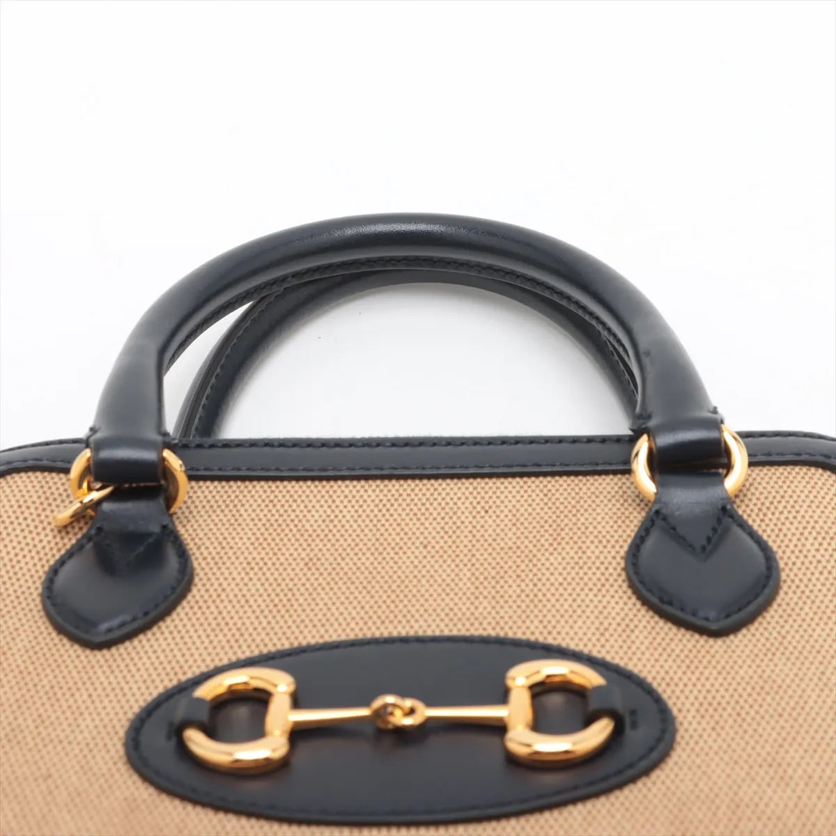 Gucci Horsebit 1955 Two-Way Handbag Navy Blue x Beige * PREORDER *
