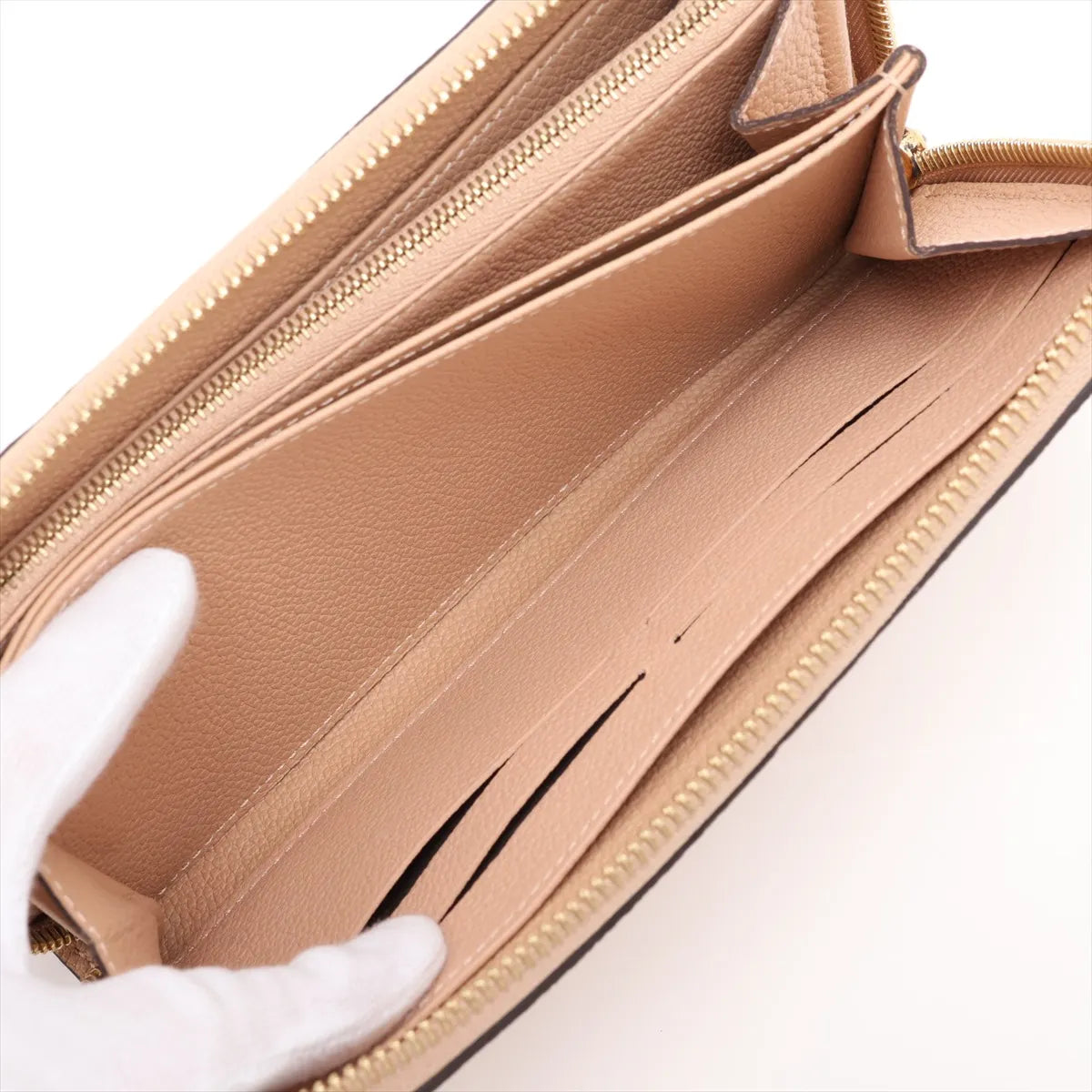 Louis Vuitton Monogram Empreinte Zippy Wallet Beige