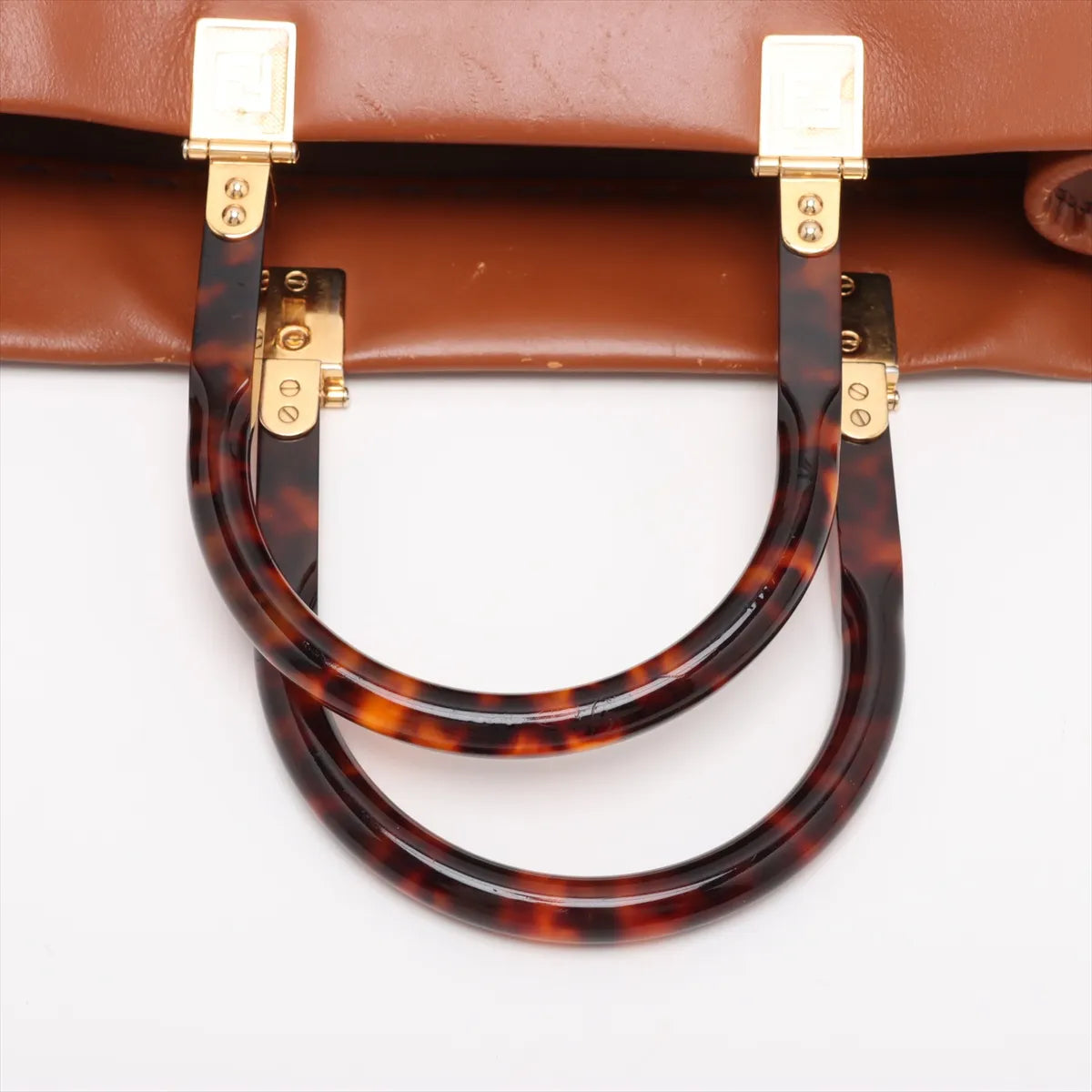 Fendi Sunshine Leather Tote Bag Brown