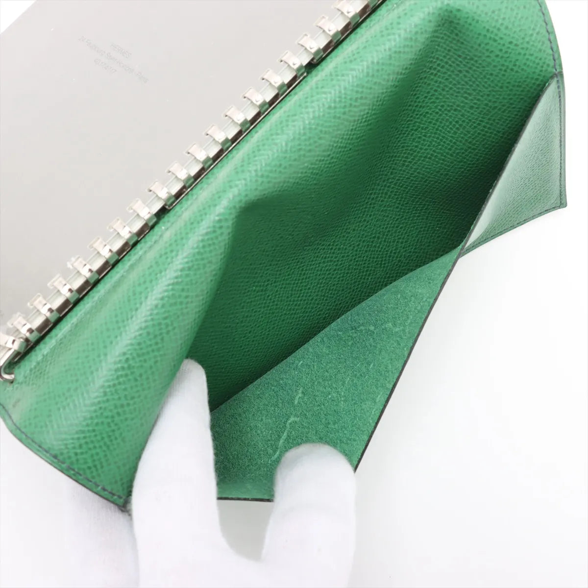 Hermès Agenda Leather Notebook Cover Navy Blue x Green