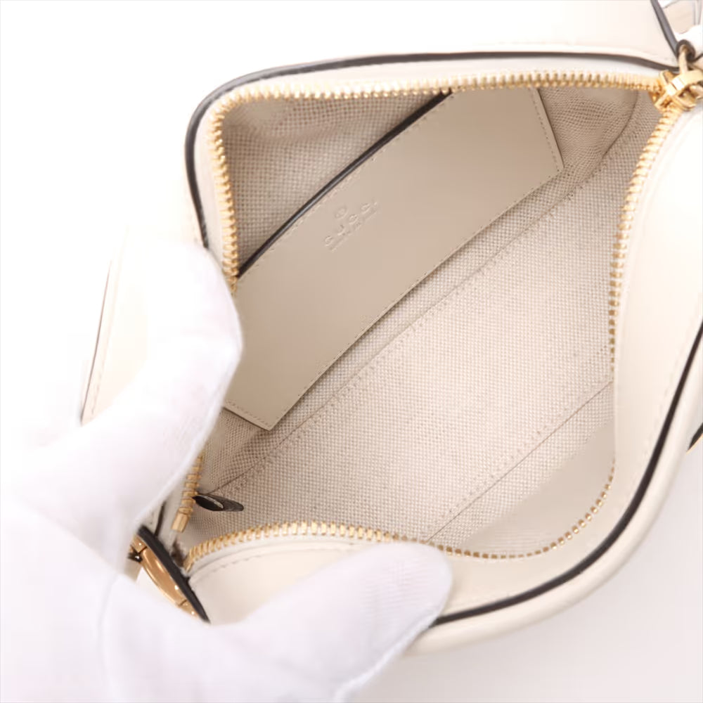 Gucci Horsebit 1955 Leather Shoulder Bag White