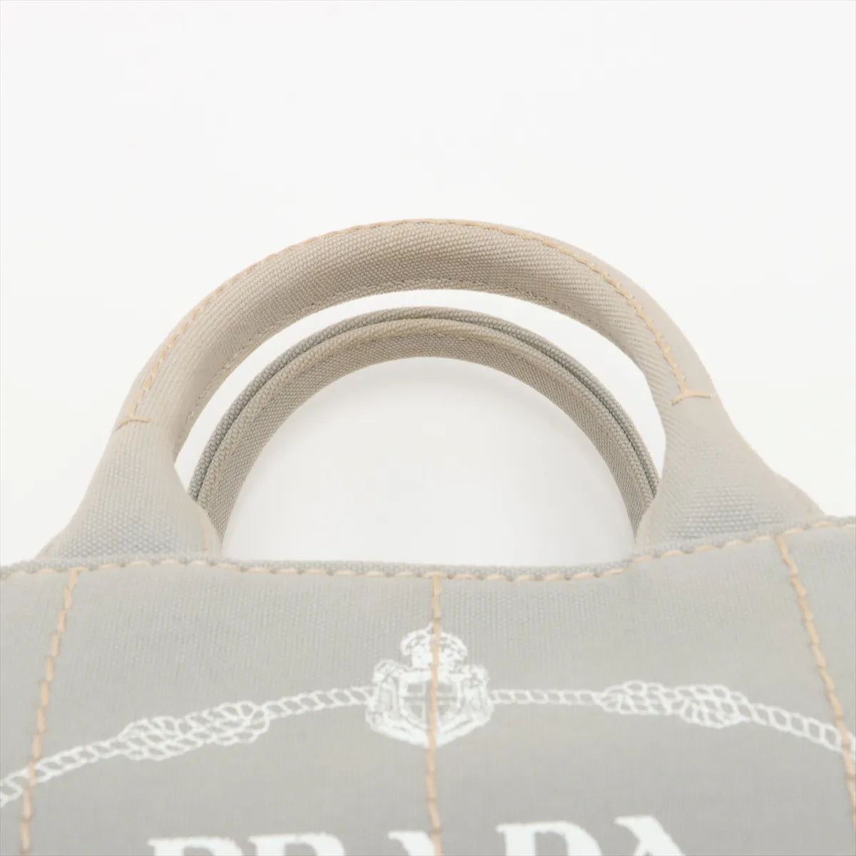 Prada Canapa Canvas Two-Way Handbag Gray