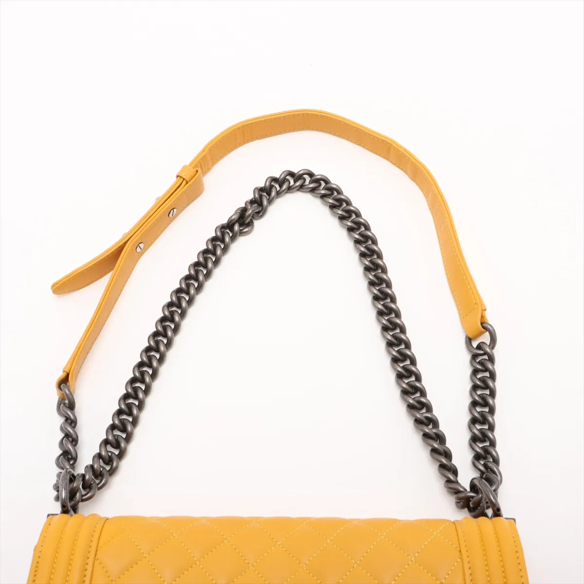 Chanel Boy Chanel 25 Lambskin Chain Shoulder Bag Yellow