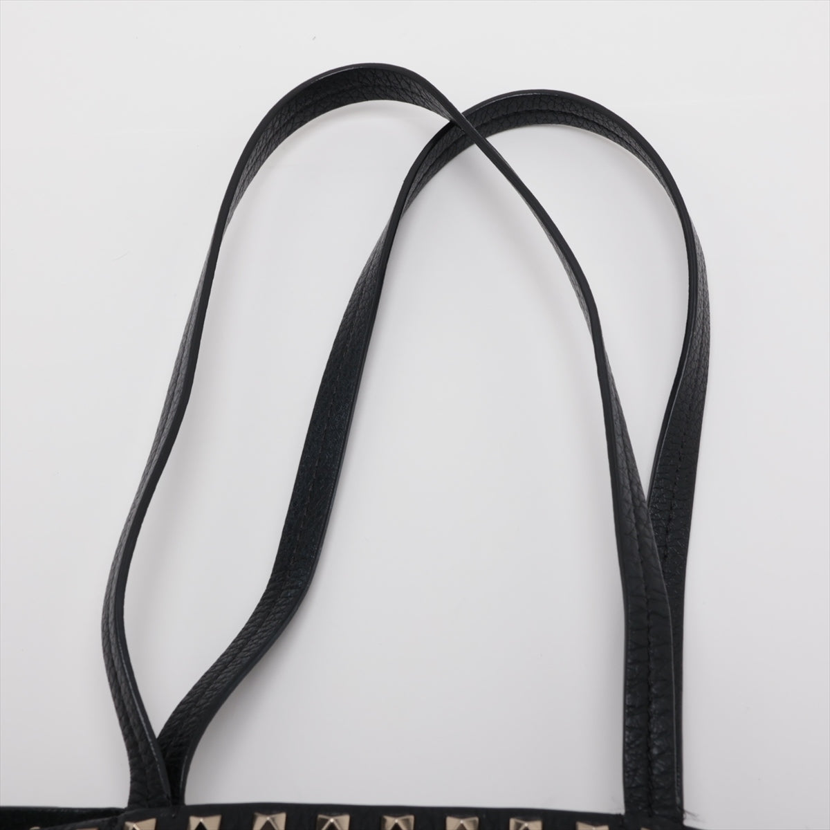 Luxury Valentino Garavani Rockstud Leather Tote Bag Black