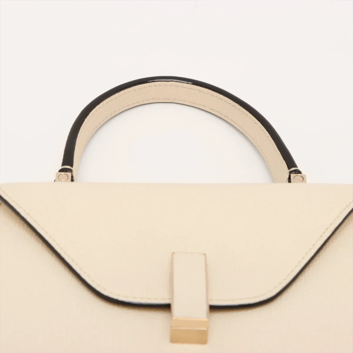 Valextra Iside Mini Leather Two-Way Handbag Ivory