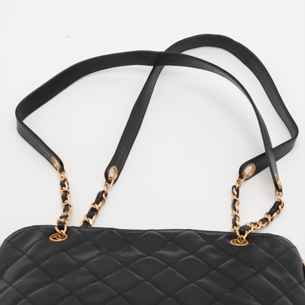 Chanel Matelasse Caviar Skin Chain Tote Bag Black