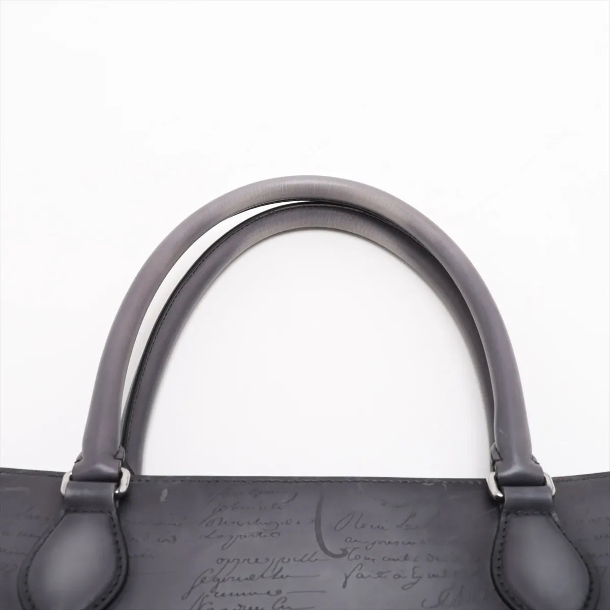 Berluti Calligraphy Toujour Leather Tote Bag Gray