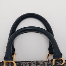 Load image into Gallery viewer, Luxury Christian Dior Trotter Canvas Leather Boston Bag Navy Blue