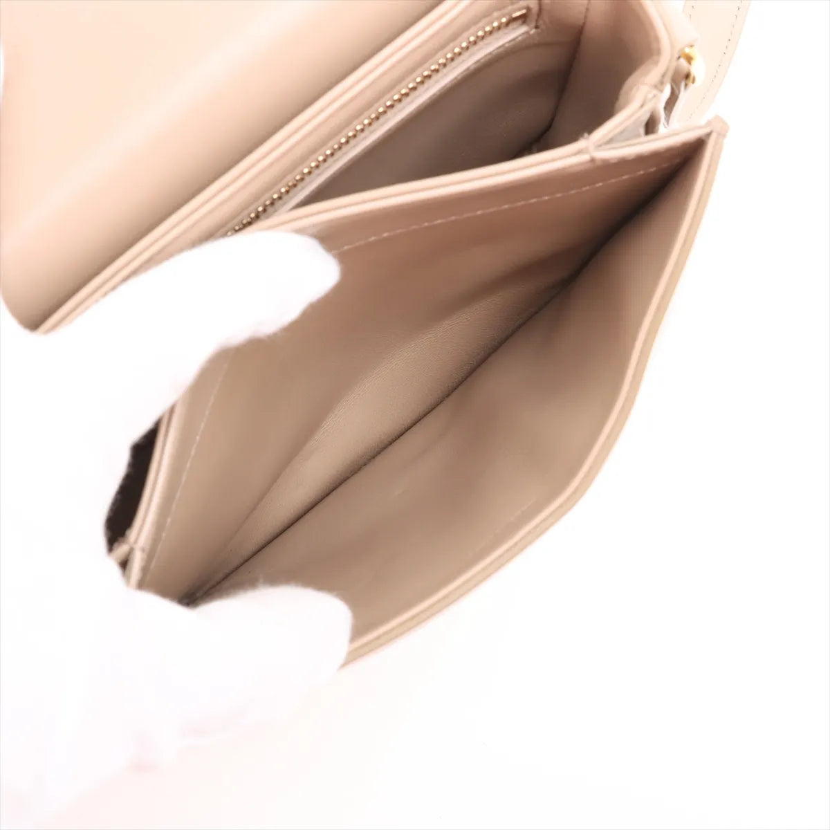 Celine Triomphe Leather Half-moon Shoulder Bag Beige