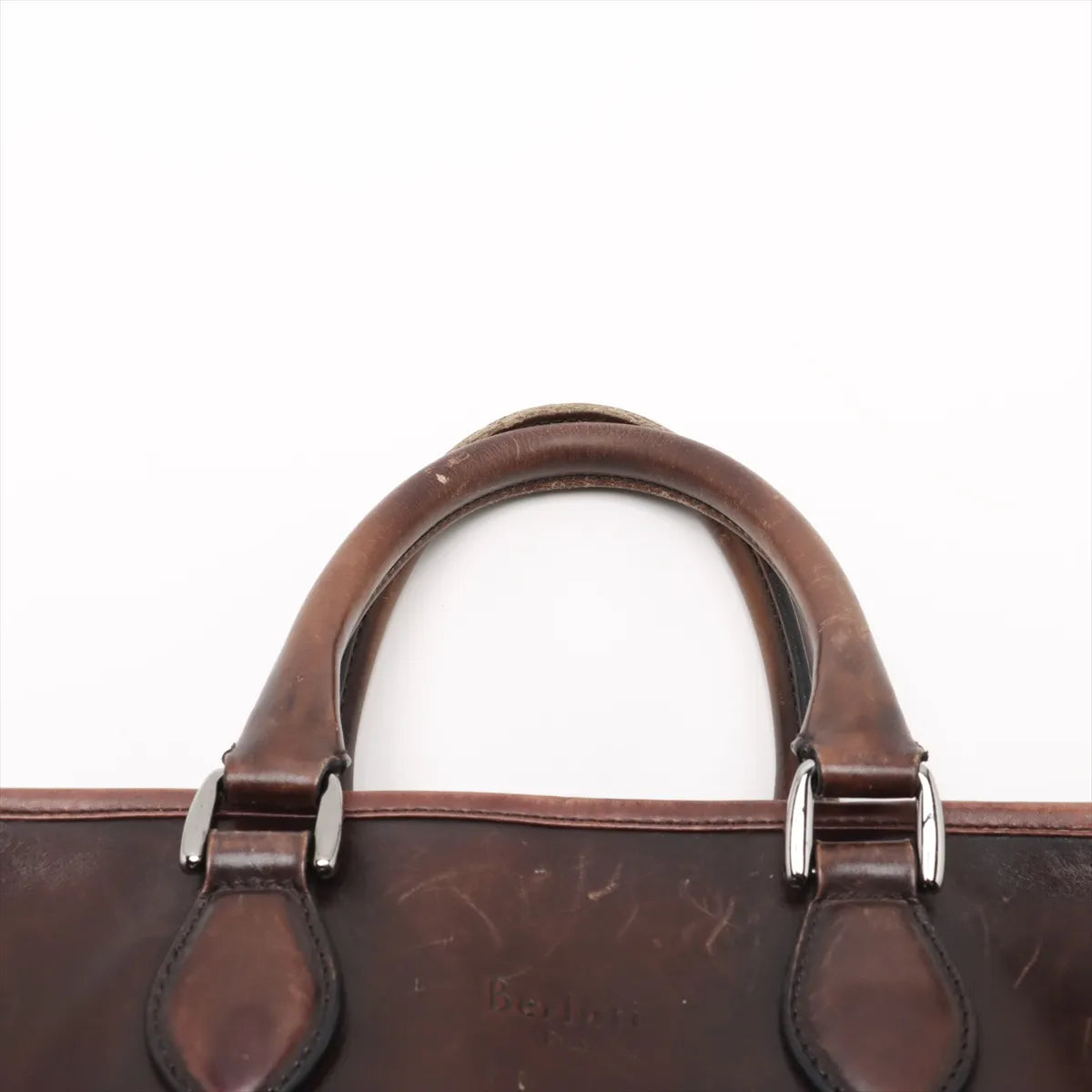 Berluti Calligraphy Leather Business Bag Brown
