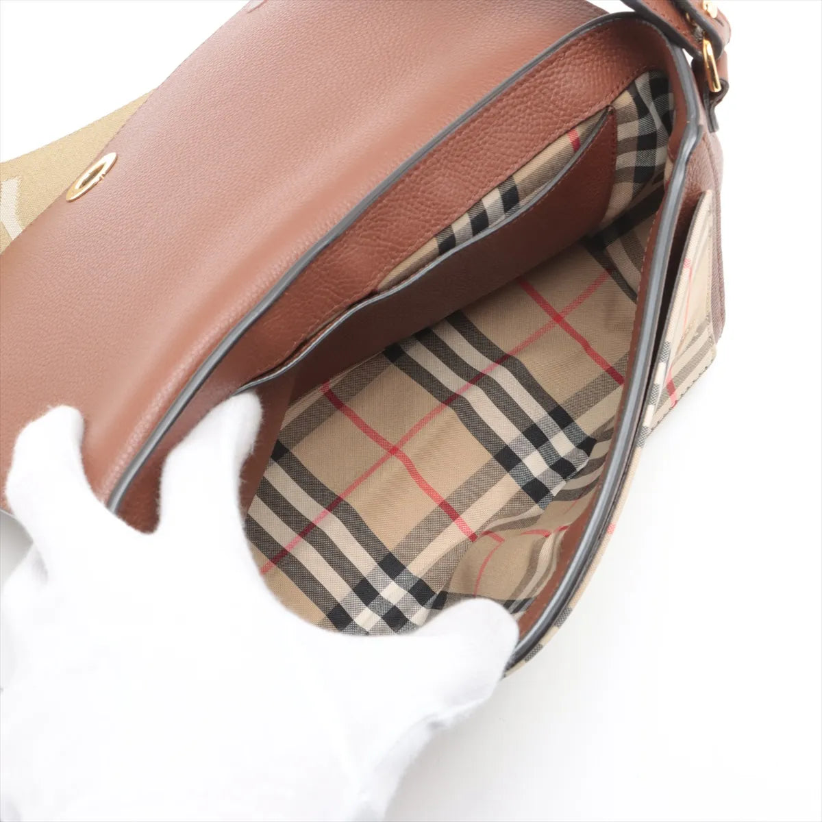 Burberry Nova Check Hampshire Shoulder Bag Brown