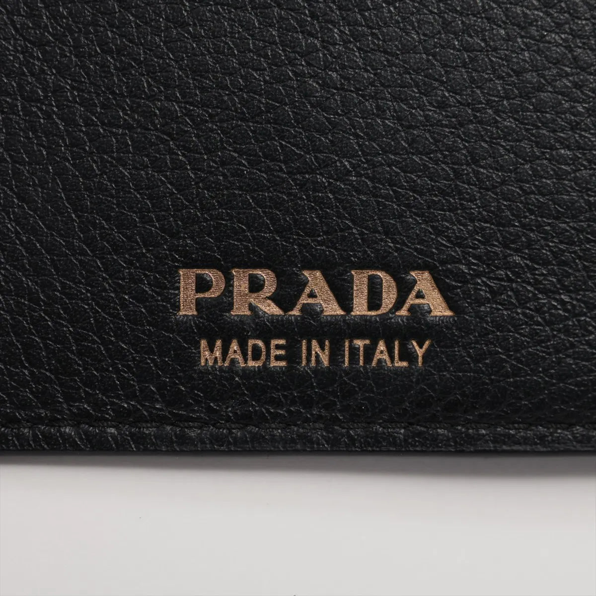 Prada Logo Leather Card Case Black