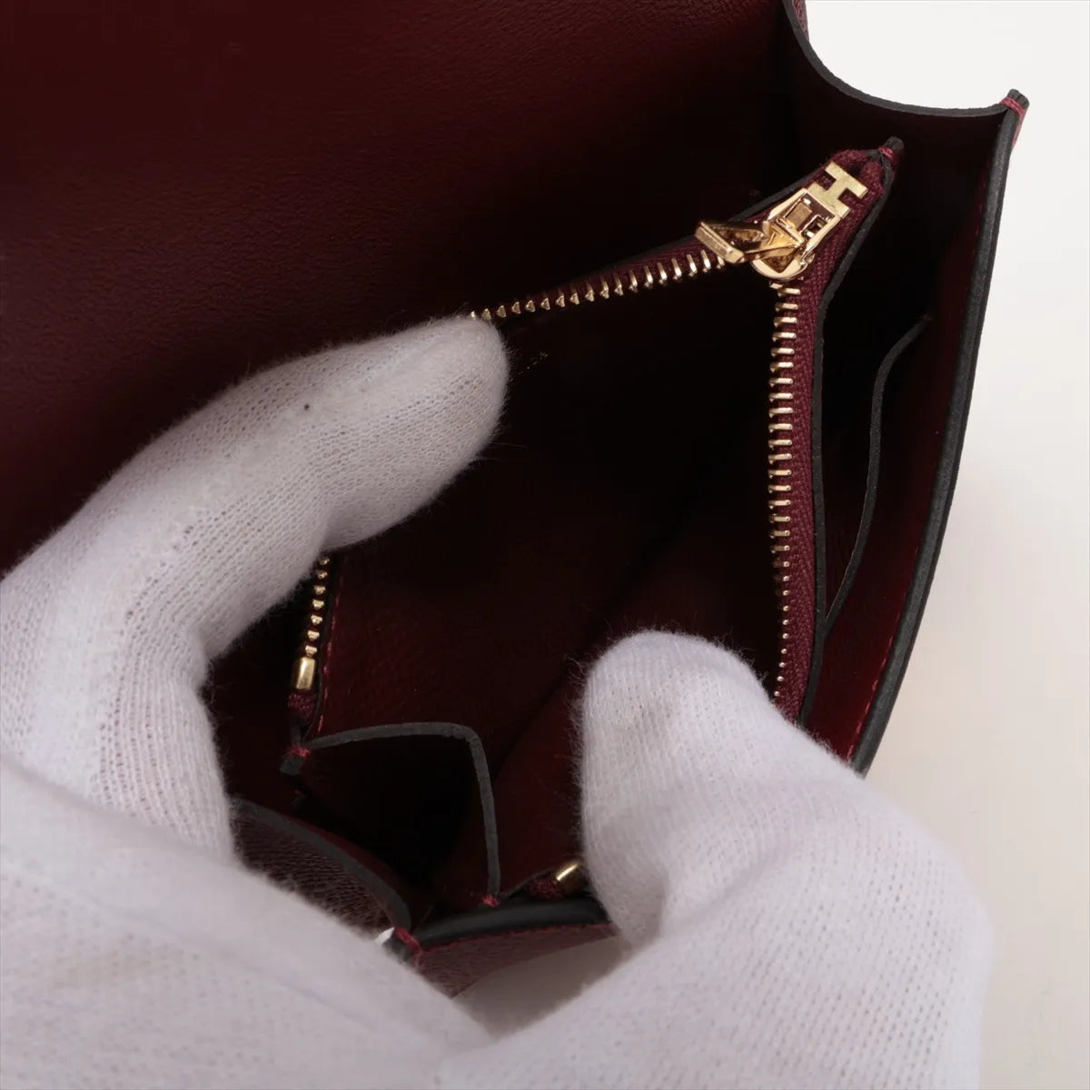 Hermes Constance Slim Veau Epsom Coin Purse Red
