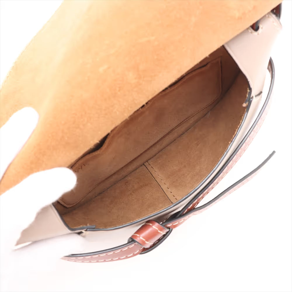 Loewe Gate Small Leather Shoulder Bag Brown x Gray