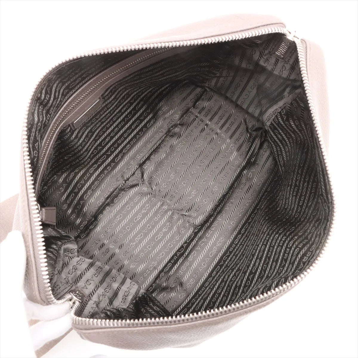 Prada Vitello Daino Leather Shoulder Bag Greige