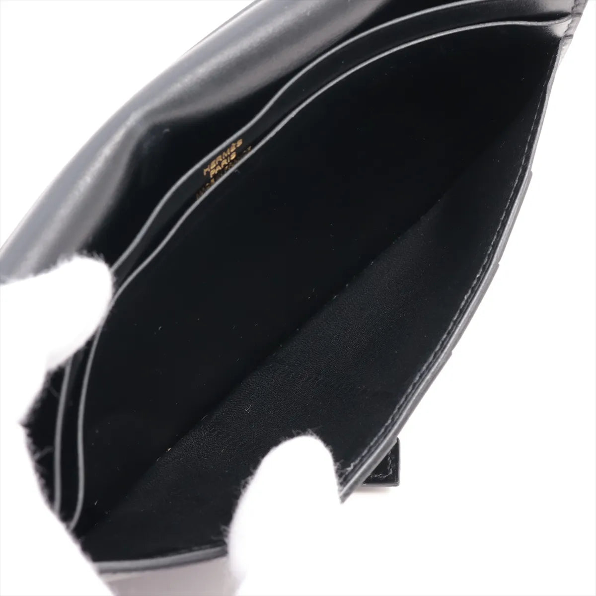 Hermès Bearn Box Calf Long Wallet Black