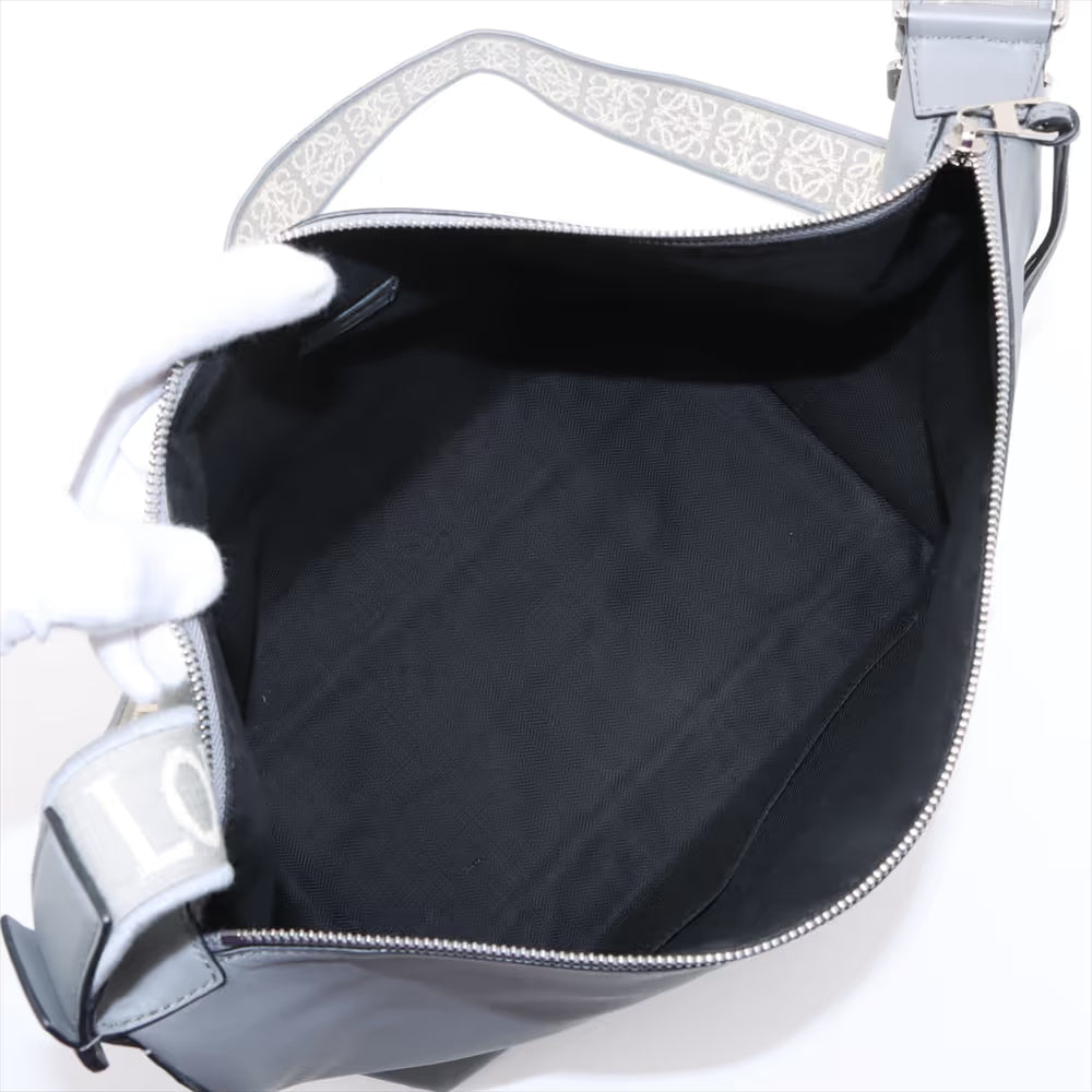 Loewe Cubi Leather Crossbody Bag Gray