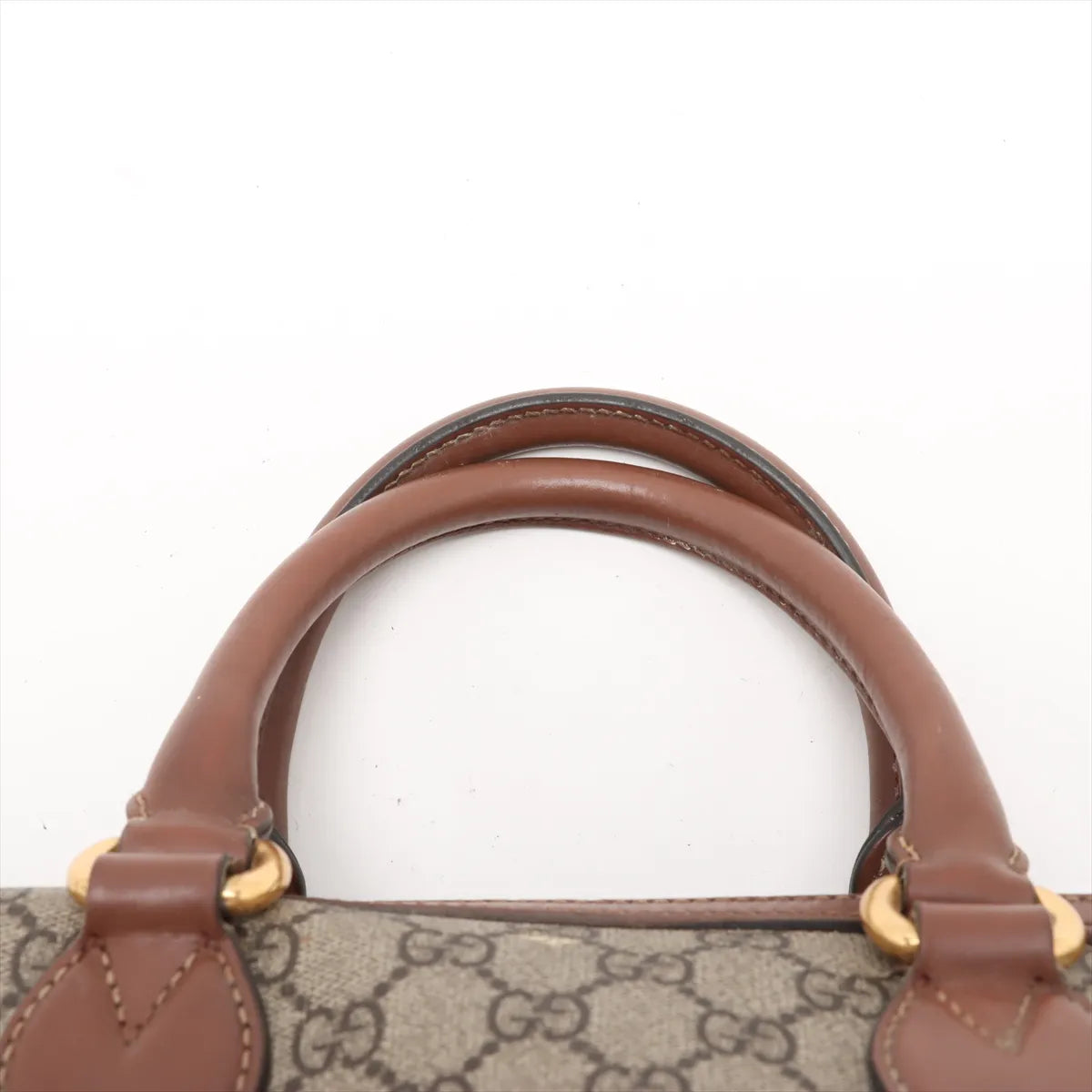 Gucci GG Supreme Two-Way Shoulder Bag Beige×Brown
