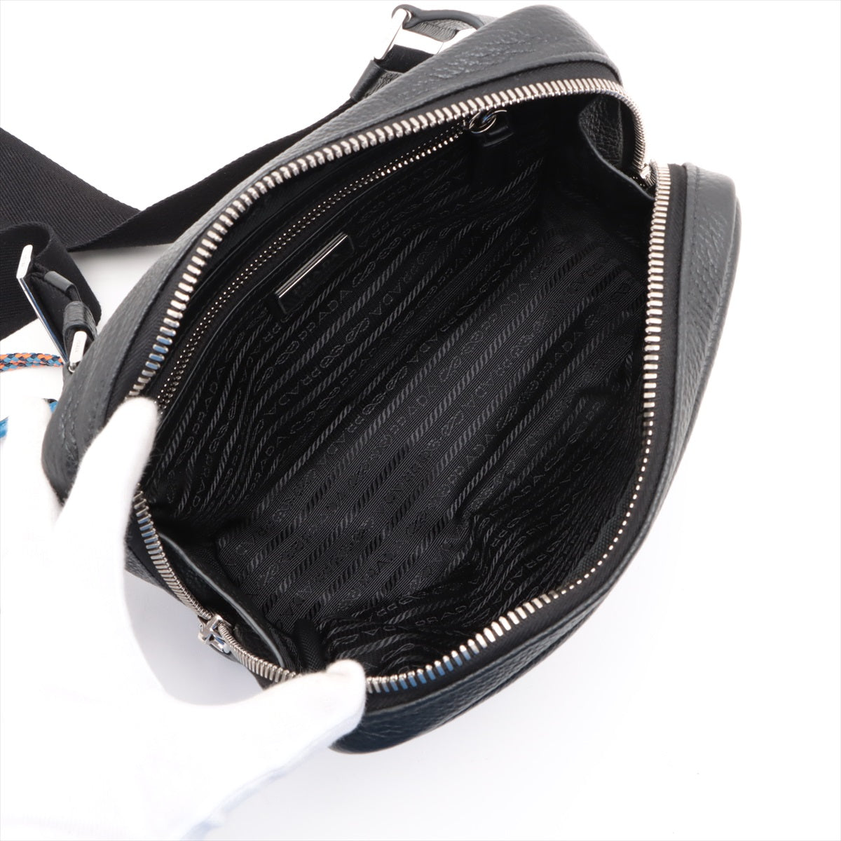 Prada Vitello Daino Leather Sling Bag Black with charm * PREORDER *