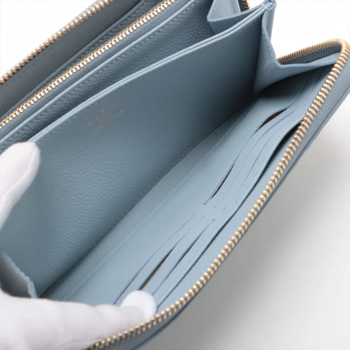 Louis Vuitton Monogram Empreinte Zippy Wallet Washed Blue