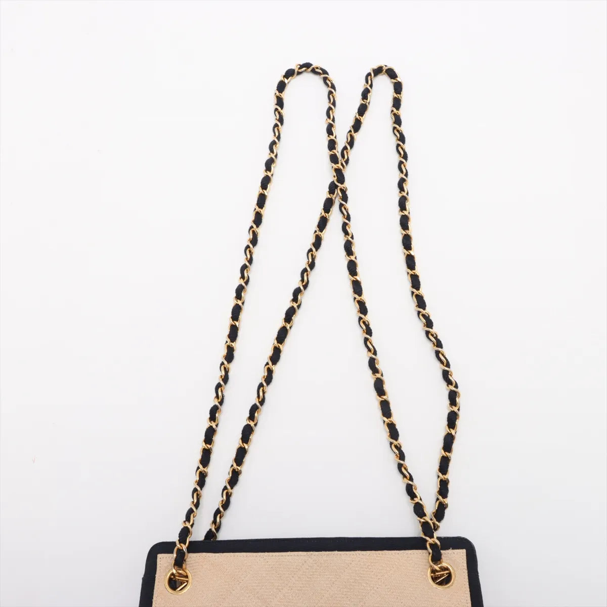 Chanel CC Logo Matelasse Straws x Nylon Chain Tote Bag Beige